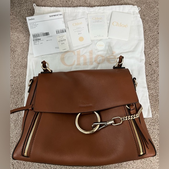 Chloe Calfskin Faye Day Mixed Flap Medium Shoulder Bag - Picture 4 of 13